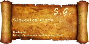 Simkovics Gitta névjegykártya